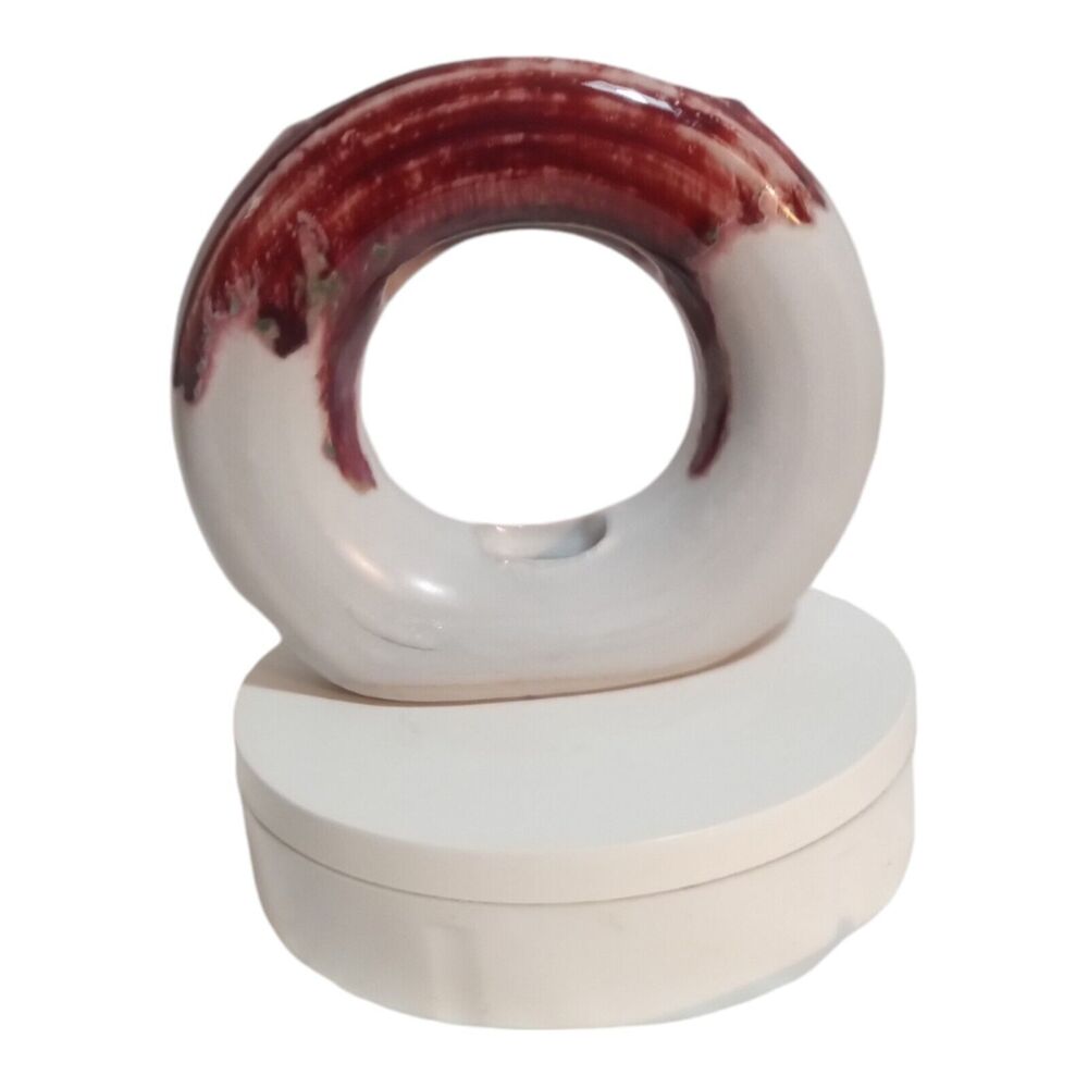 Judy Green Galloway Studio Art Pottery Donut Vase